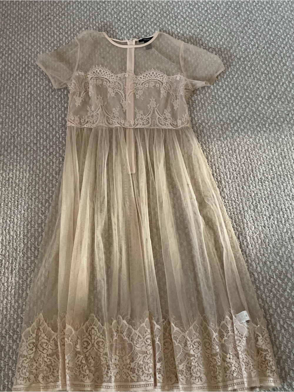 Forever 21 Sheer Lace Tulle Dress in Beige - Picture 2 of 4